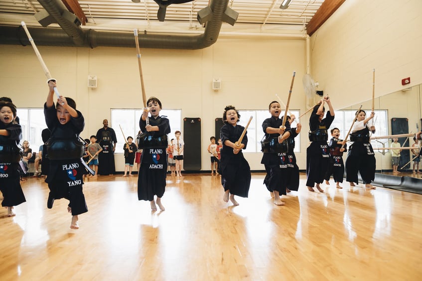 Children that are Kendo Students, Smiling