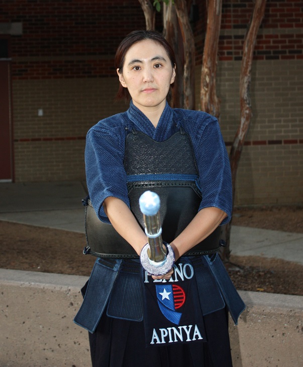 Apinya Premprajak practicing Kendo